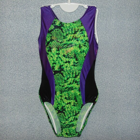 Motionwear Green Fishscales Purple Leotard SA - Picture 1 of 6
